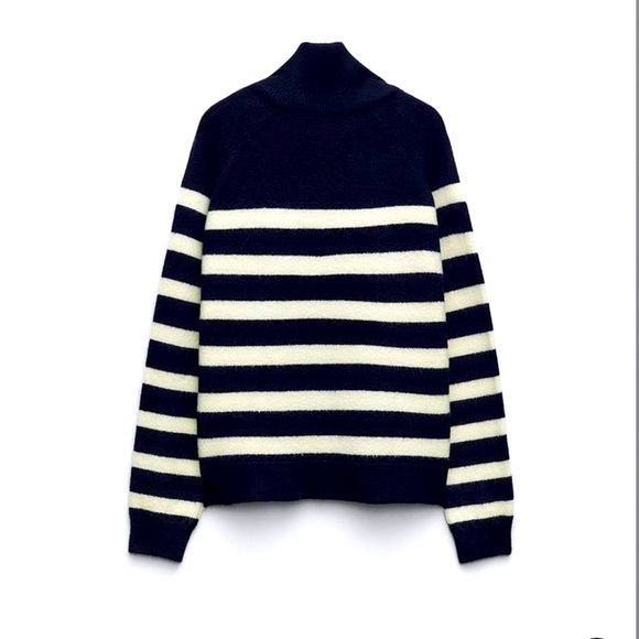[ZARA] ZIP STRIPPED SWEATER - size S - Picture 2 of 5
